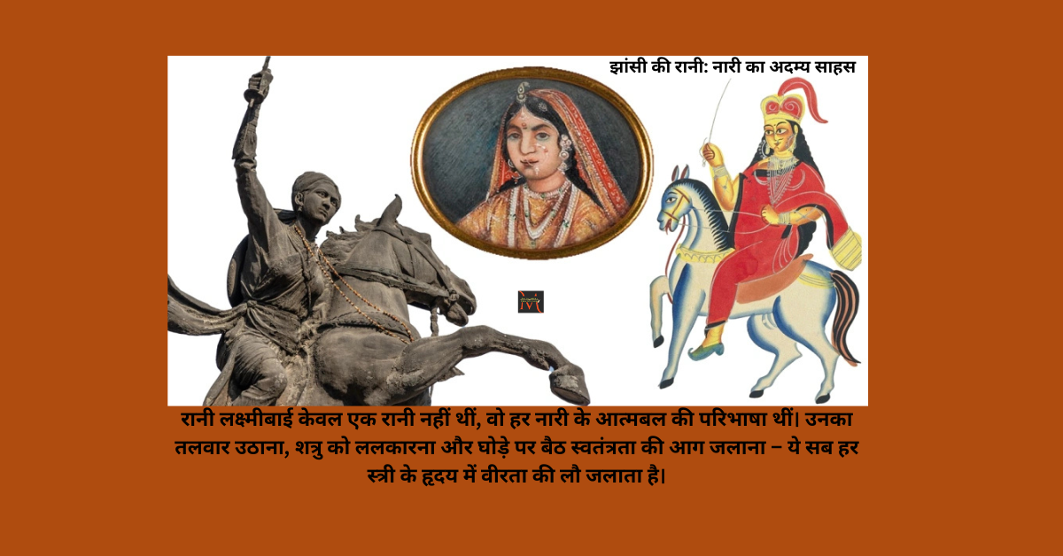 रानी लक्ष्मीबाई की प्रेरणादायक कविता की छवि"
