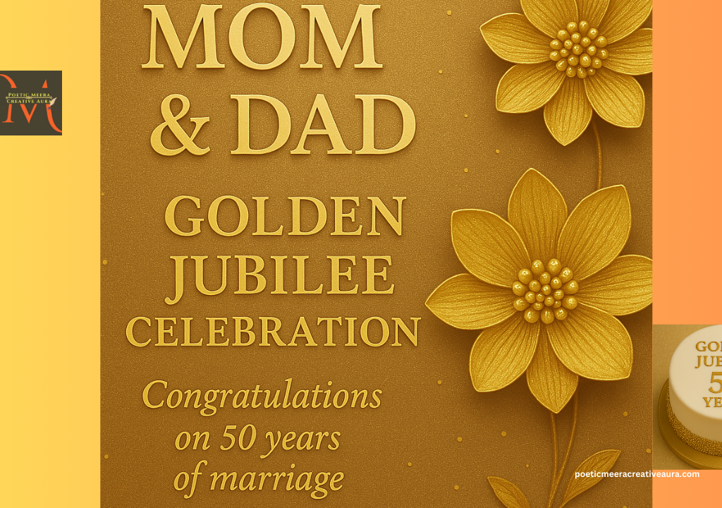 50TH GOLDEN JUBLI-ANCHORING SCRIPT wedding Best Wishes card