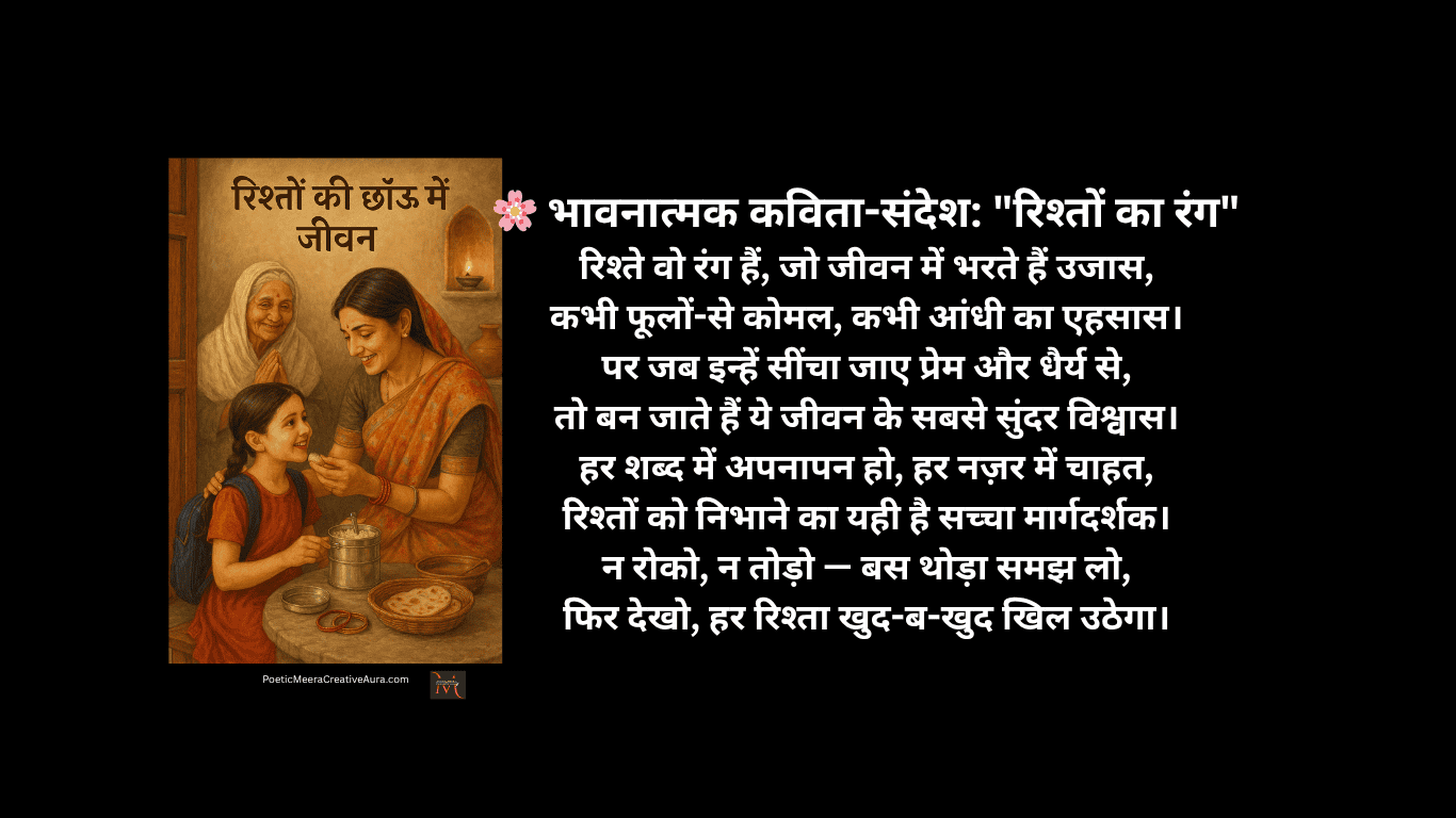 रिश्ते पर सुंदर हिंदी कविता :भावनात्मक प्रेरक संदेश